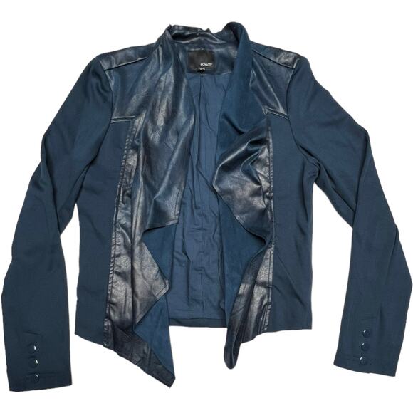 Edyson Blue Suede Jacket Overlay – Soft Faux Suede, Size Medium - Picture 11 of 11